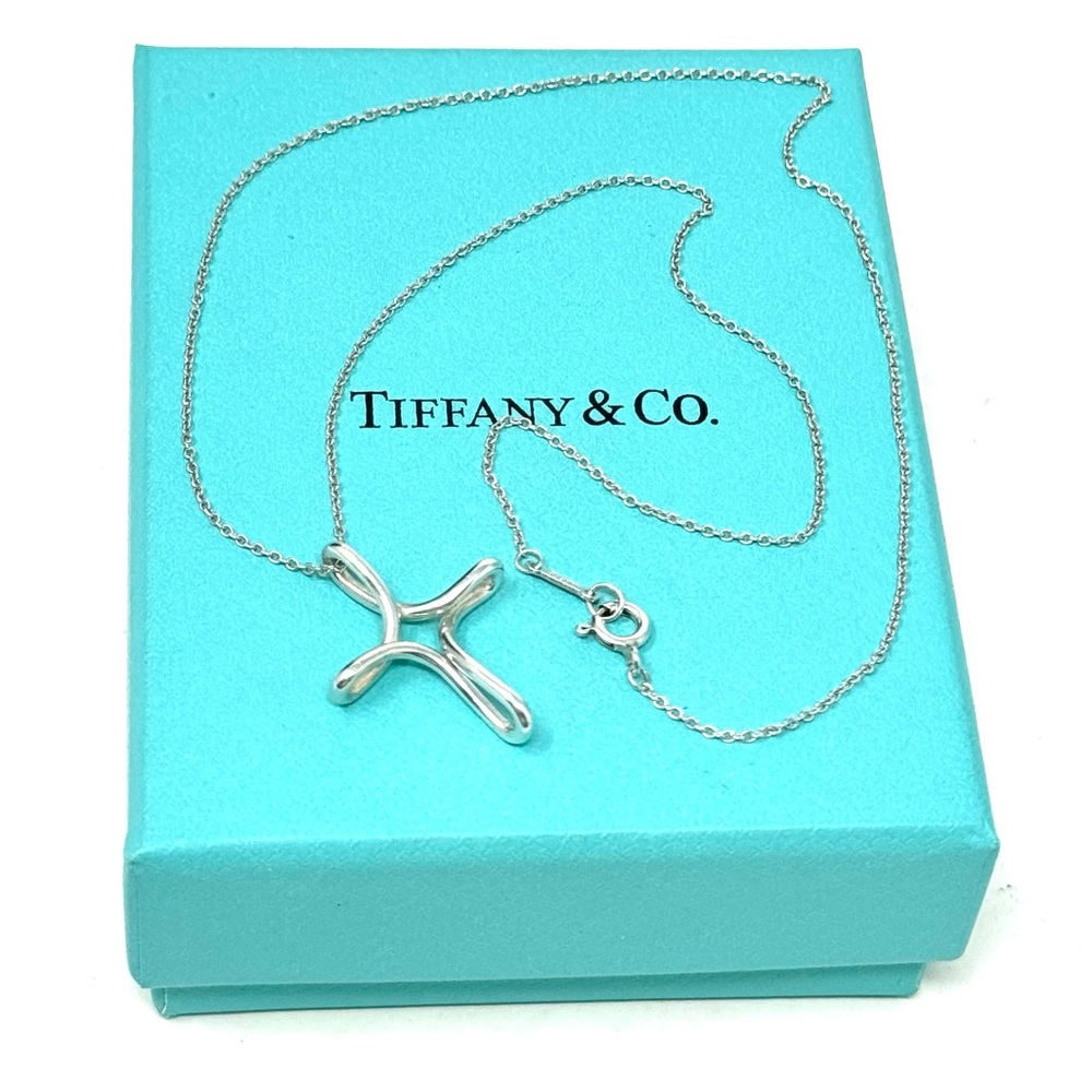 Authentic Tiffany & CO. Elsa Peretti Infinity Cross I Necklace.